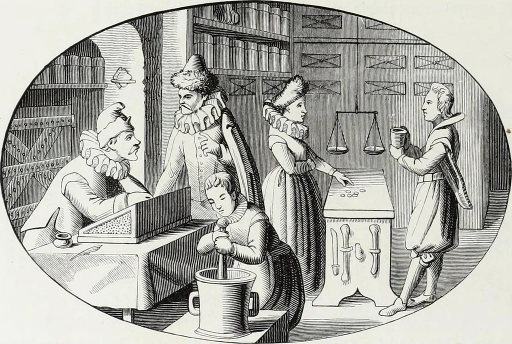 An illustration from Mœurs, usages et costumes au moyen âge et à l'époque de la renaissance, 1872, leaf 199
