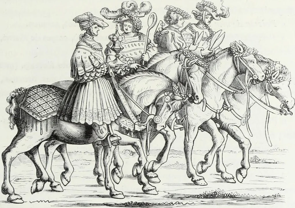 An illustration from Mœurs, usages et costumes au moyen âge et à l'époque de la renaissance, 1872, leaf 206