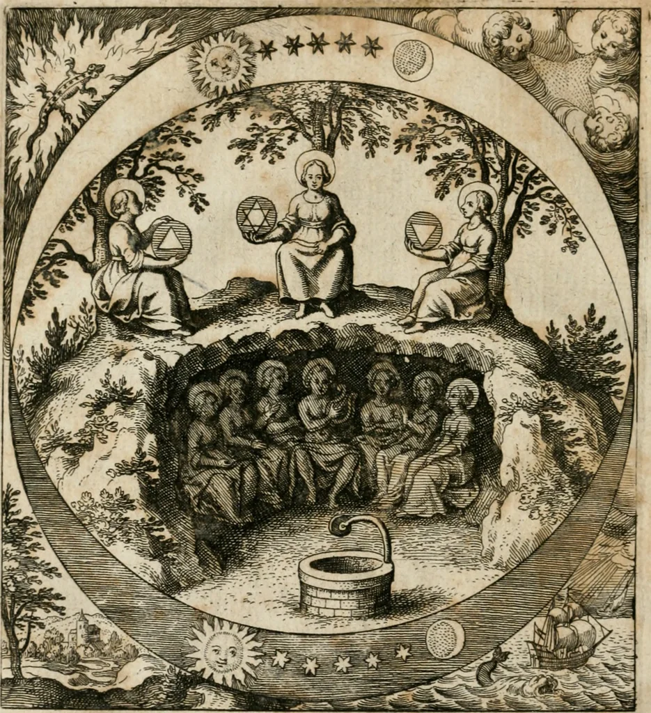An illustration from Musaeum hermeticum, reformatum et amplificatum : omnes sopho-spagyricae artis discipulos fidelissimè erudiens, quo pacto summa illa veraque lapidis philosophici medicina, qua res omnes qualemcunque defectum patientes, instaurantur, inveniri & haberi queat : continens tractatus chimicos XXI. praestantissimos .., 1678, leaf 7