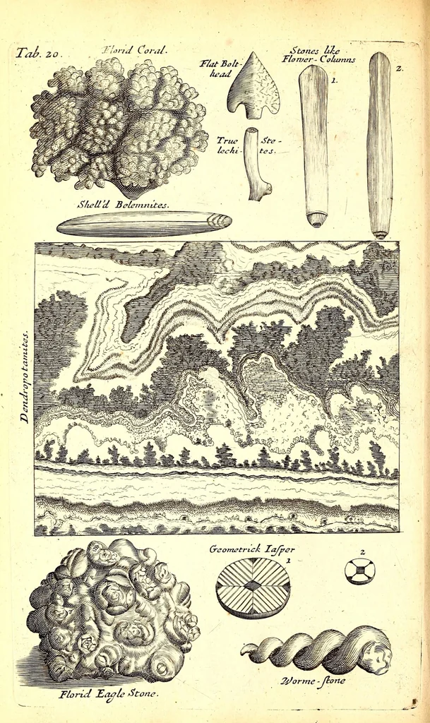 An illustration from Musaeum Regalis Societatis, or, A catalogue & description of the natural and artificial rarities belonging to the Royal Society and preserved at Gresham Colledge, 1694, leaf 498