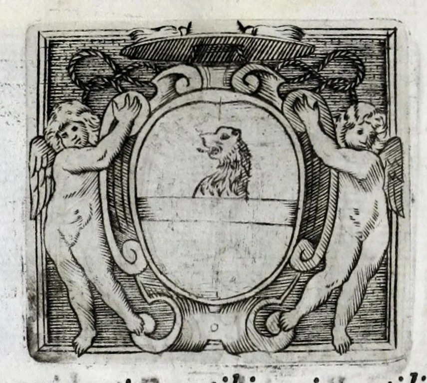 An illustration from Musarum plausus Perusii in augusto D. Petri Monast.o Congregationis Casinensis ad anni MDCXLIII generalia patrum comitia excitatus, 1643, leaf 100