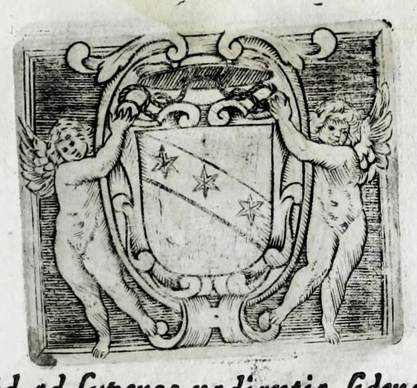 An illustration from Musarum plausus Perusii in augusto D. Petri Monast.o Congregationis Casinensis ad anni MDCXLIII generalia patrum comitia excitatus, 1643, leaf 101