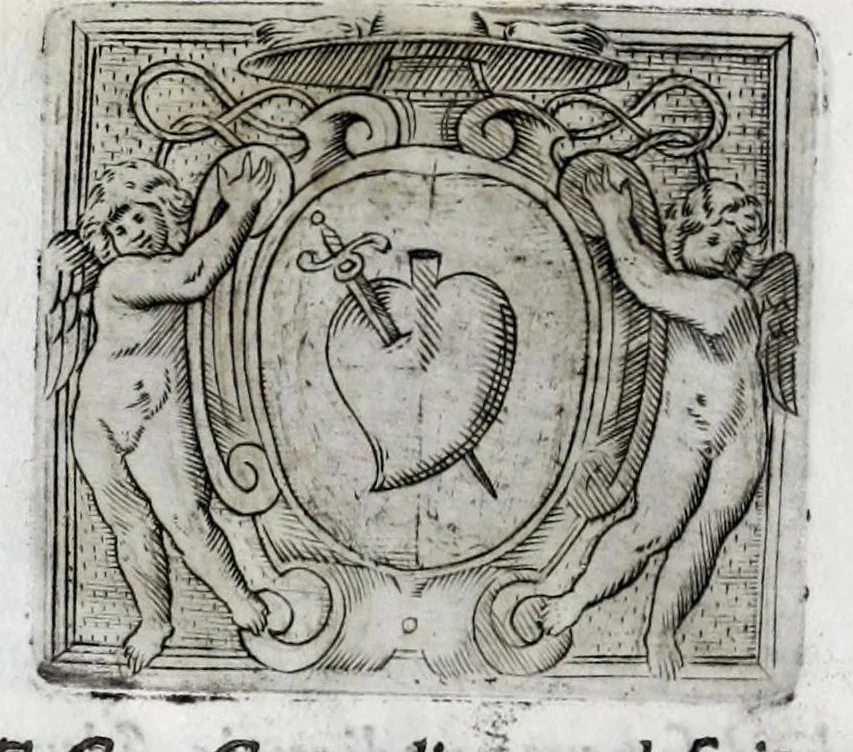 An illustration from Musarum plausus Perusii in augusto D. Petri Monast.o Congregationis Casinensis ad anni MDCXLIII generalia patrum comitia excitatus, 1643, leaf 102