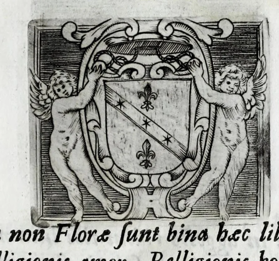 An illustration from Musarum plausus Perusii in augusto D. Petri Monast.o Congregationis Casinensis ad anni MDCXLIII generalia patrum comitia excitatus, 1643, leaf 109