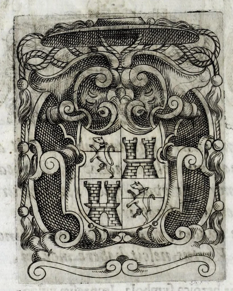 An illustration from Musarum plausus Perusii in augusto D. Petri Monast.o Congregationis Casinensis ad anni MDCXLIII generalia patrum comitia excitatus, 1643, leaf 44