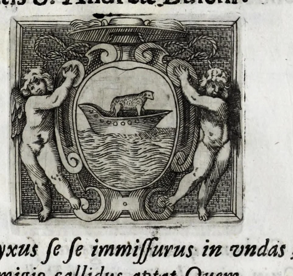 An illustration from Musarum plausus Perusii in augusto D. Petri Monast.o Congregationis Casinensis ad anni MDCXLIII generalia patrum comitia excitatus, 1643, leaf 58