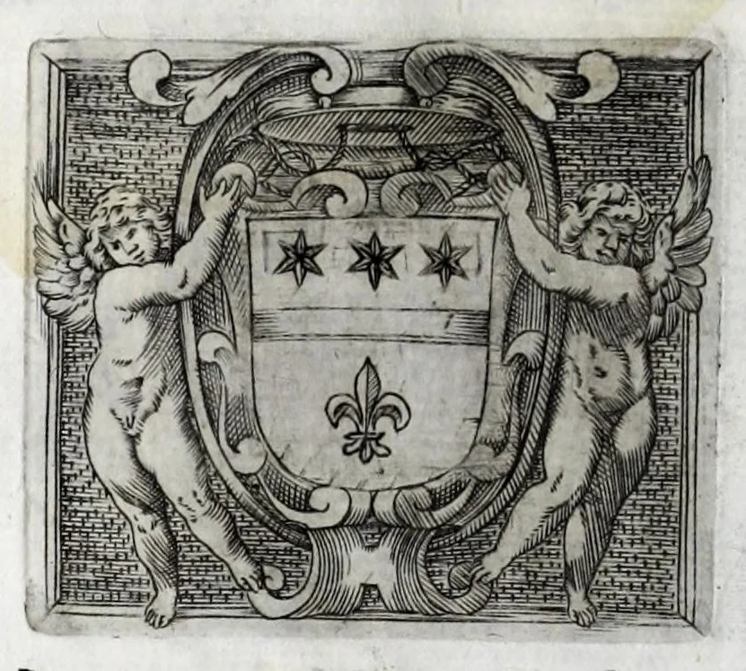 An illustration from Musarum plausus Perusii in augusto D. Petri Monast.o Congregationis Casinensis ad anni MDCXLIII generalia patrum comitia excitatus, 1643, leaf 60