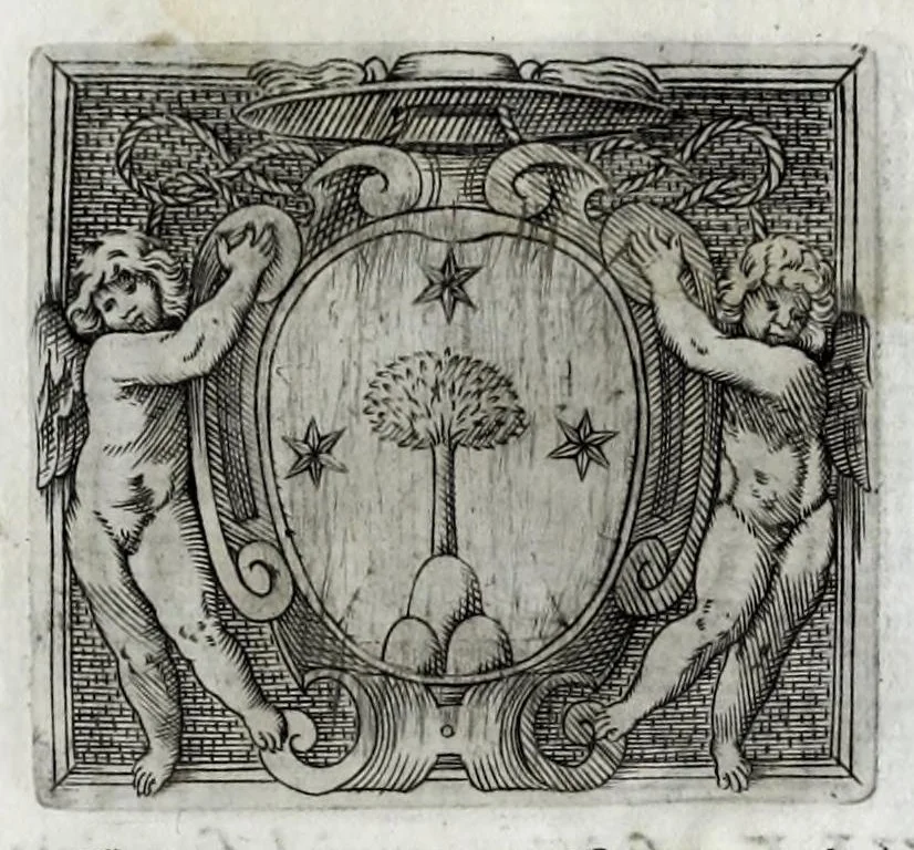 An illustration from Musarum plausus Perusii in augusto D. Petri Monast.o Congregationis Casinensis ad anni MDCXLIII generalia patrum comitia excitatus, 1643, leaf 61