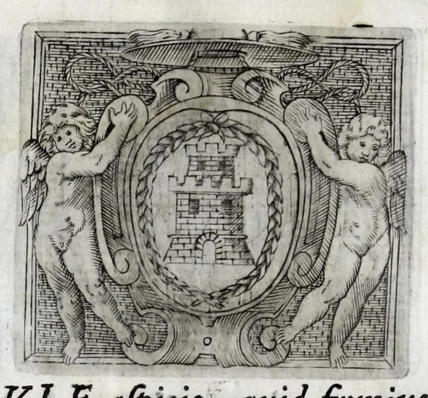 An illustration from Musarum plausus Perusii in augusto D. Petri Monast.o Congregationis Casinensis ad anni MDCXLIII generalia patrum comitia excitatus, 1643, leaf 62