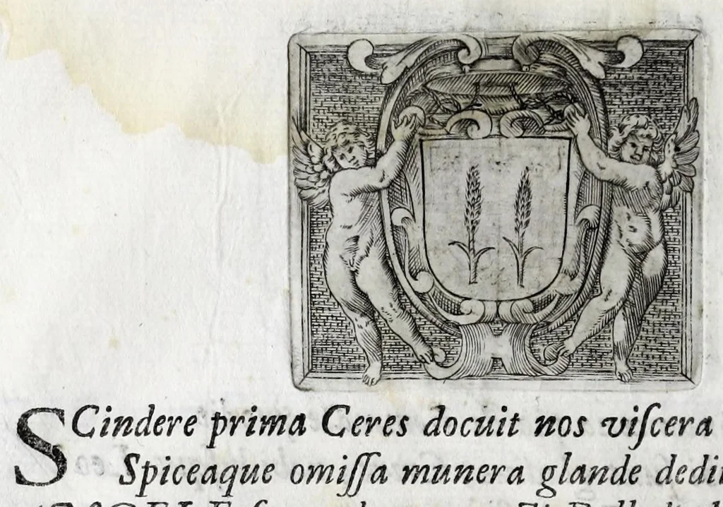 An illustration from Musarum plausus Perusii in augusto D. Petri Monast.o Congregationis Casinensis ad anni MDCXLIII generalia patrum comitia excitatus, 1643, leaf 64
