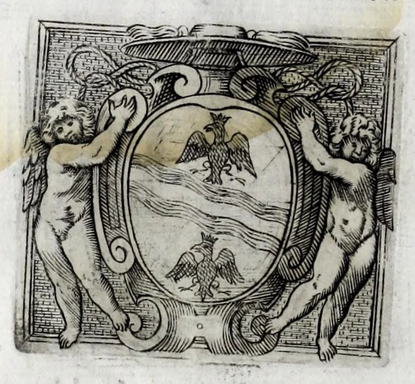 An illustration from Musarum plausus Perusii in augusto D. Petri Monast.o Congregationis Casinensis ad anni MDCXLIII generalia patrum comitia excitatus, 1643, leaf 72