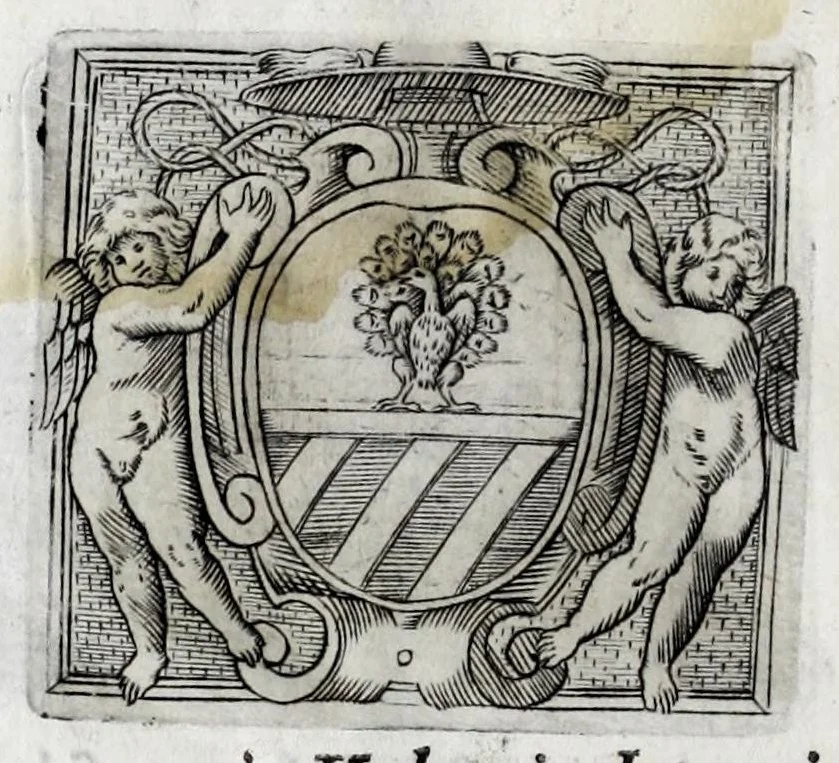 An illustration from Musarum plausus Perusii in augusto D. Petri Monast.o Congregationis Casinensis ad anni MDCXLIII generalia patrum comitia excitatus, 1643, leaf 76