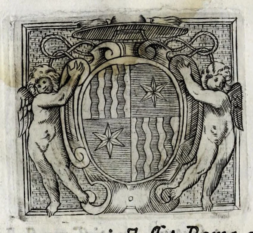 An illustration from Musarum plausus Perusii in augusto D. Petri Monast.o Congregationis Casinensis ad anni MDCXLIII generalia patrum comitia excitatus, 1643, leaf 80