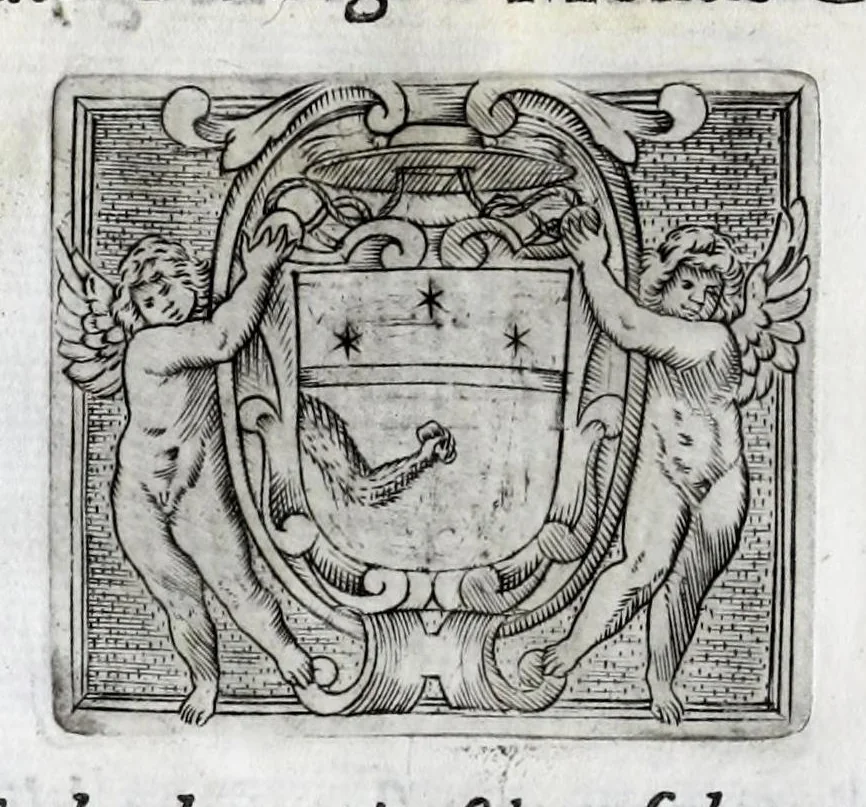 An illustration from Musarum plausus Perusii in augusto D. Petri Monast.o Congregationis Casinensis ad anni MDCXLIII generalia patrum comitia excitatus, 1643, leaf 86