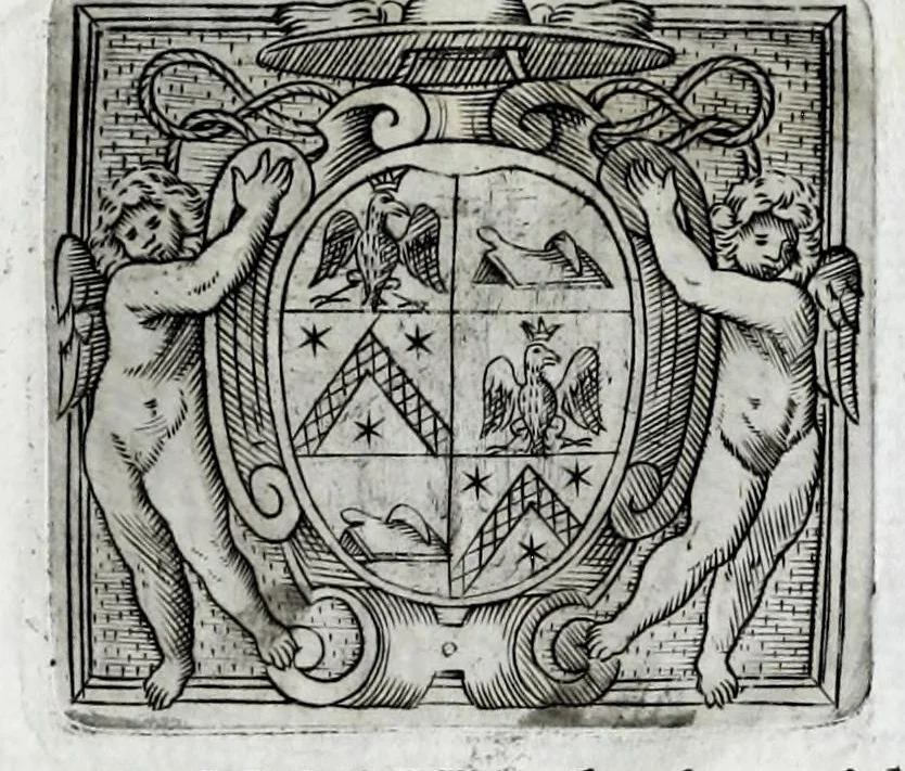 An illustration from Musarum plausus Perusii in augusto D. Petri Monast.o Congregationis Casinensis ad anni MDCXLIII generalia patrum comitia excitatus, 1643, leaf 93