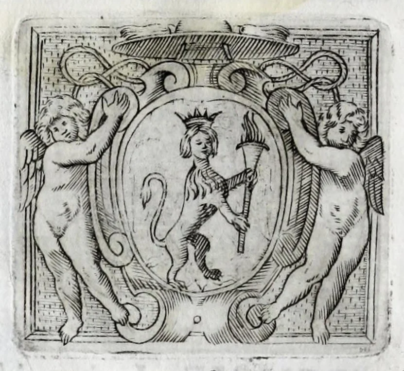 An illustration from Musarum plausus Perusii in augusto D. Petri Monast.o Congregationis Casinensis ad anni MDCXLIII generalia patrum comitia excitatus, 1643, leaf 94