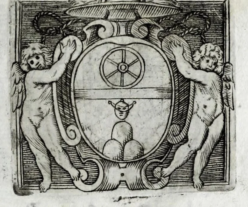 An illustration from Musarum plausus Perusii in augusto D. Petri Monast.o Congregationis Casinensis ad anni MDCXLIII generalia patrum comitia excitatus, 1643, leaf 97