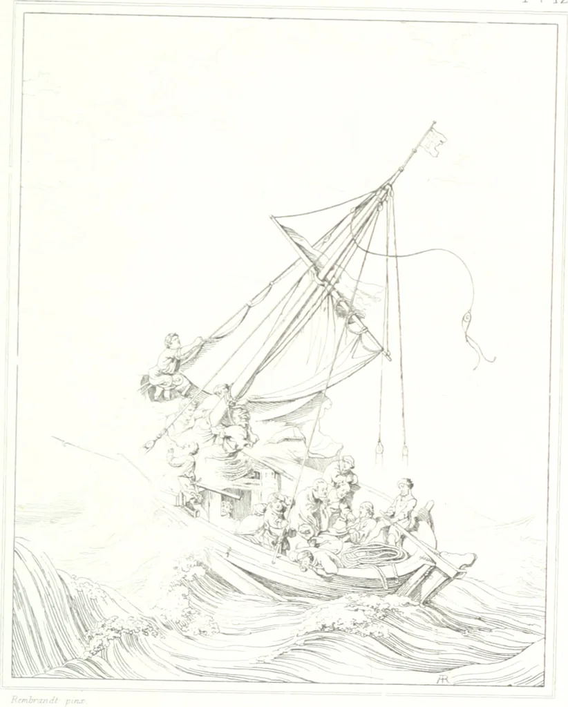An illustration from Musée de peinture et de sculpture; ou, Recueil des principaux tableaux, statues et bas-reliefs des collections publiques et particulières de l'Europe. Dessiné et gravé à l'eau-forte par Réveil, avec des notices descriptives, critiques et historiques par Louis et Réné Ménard, 1872, leaf 130