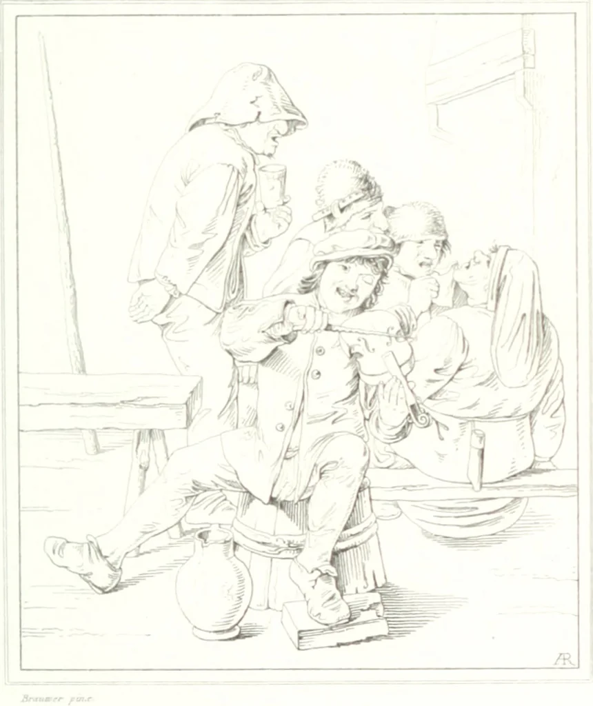 An illustration from Musée de peinture et de sculpture; ou, Recueil des principaux tableaux, statues et bas-reliefs des collections publiques et particulières de l'Europe. Dessiné et gravé à l'eau-forte par Réveil, avec des notices descriptives, critiques et historiques par Louis et Réné Ménard, 1872, leaf 146