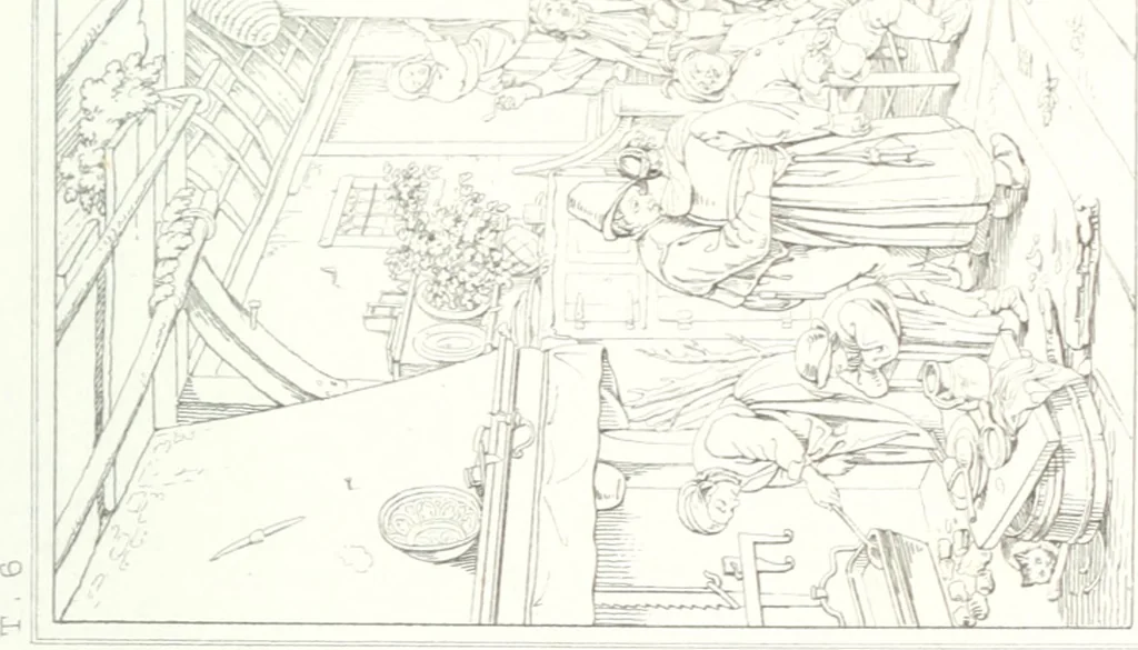 An illustration from Musée de peinture et de sculpture; ou, Recueil des principaux tableaux, statues et bas-reliefs des collections publiques et particulières de l'Europe. Dessiné et gravé à l'eau-forte par Réveil, avec des notices descriptives, critiques et historiques par Louis et Réné Ménard, 1872, leaf 150