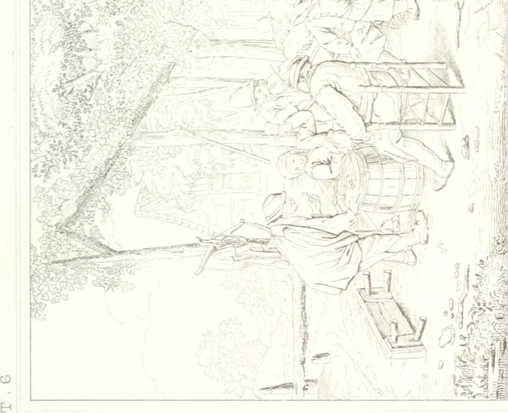 An illustration from Musée de peinture et de sculpture; ou, Recueil des principaux tableaux, statues et bas-reliefs des collections publiques et particulières de l'Europe. Dessiné et gravé à l'eau-forte par Réveil, avec des notices descriptives, critiques et historiques par Louis et Réné Ménard, 1872, leaf 152