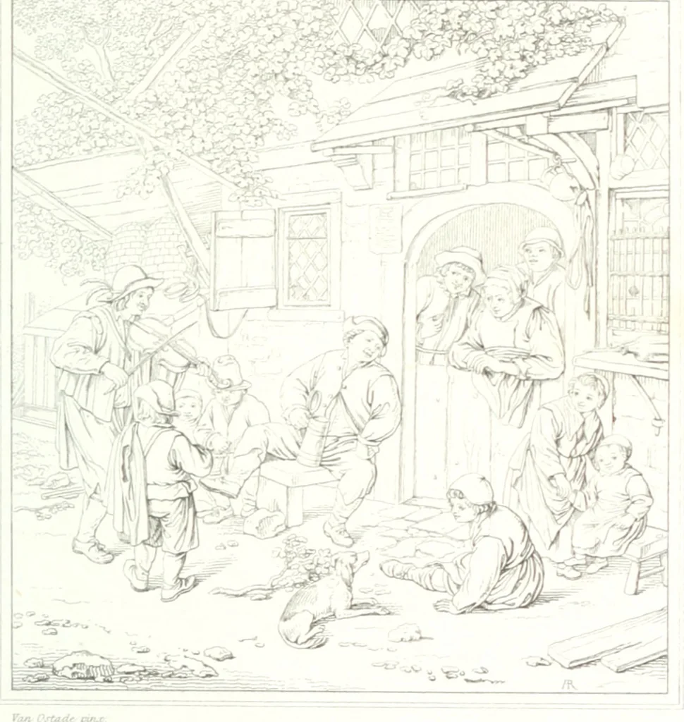 An illustration from Musée de peinture et de sculpture; ou, Recueil des principaux tableaux, statues et bas-reliefs des collections publiques et particulières de l'Europe. Dessiné et gravé à l'eau-forte par Réveil, avec des notices descriptives, critiques et historiques par Louis et Réné Ménard, 1872, leaf 154