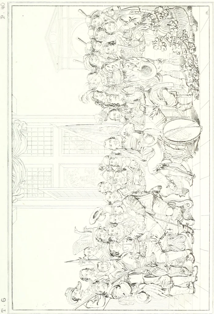 An illustration from Musée de peinture et de sculpture; ou, Recueil des principaux tableaux, statues et bas-reliefs des collections publiques et particulières de l'Europe. Dessiné et gravé à l'eau-forte par Réveil, avec des notices descriptives, critiques et historiques par Louis et Réné Ménard, 1872, leaf 186