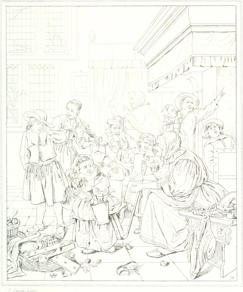 An illustration from Musée de peinture et de sculpture; ou, Recueil des principaux tableaux, statues et bas-reliefs des collections publiques et particulières de l'Europe. Dessiné et gravé à l'eau-forte par Réveil, avec des notices descriptives, critiques et historiques par Louis et Réné Ménard, 1872, leaf 234