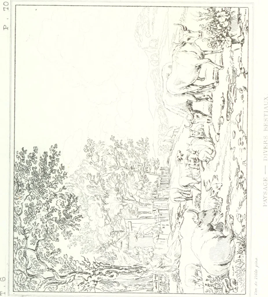 An illustration from Musée de peinture et de sculpture; ou, Recueil des principaux tableaux, statues et bas-reliefs des collections publiques et particulières de l'Europe. Dessiné et gravé à l'eau-forte par Réveil, avec des notices descriptives, critiques et historiques par Louis et Réné Ménard, 1872, leaf 246