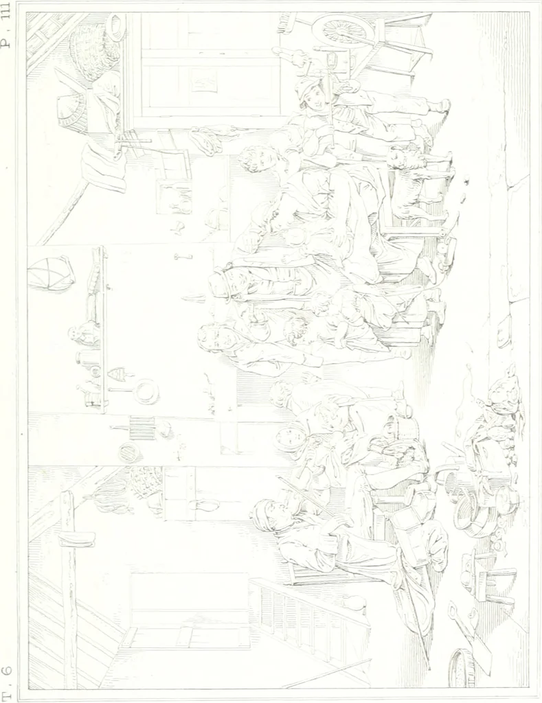 An illustration from Musée de peinture et de sculpture; ou, Recueil des principaux tableaux, statues et bas-reliefs des collections publiques et particulières de l'Europe. Dessiné et gravé à l'eau-forte par Réveil, avec des notices descriptives, critiques et historiques par Louis et Réné Ménard, 1872, leaf 328
