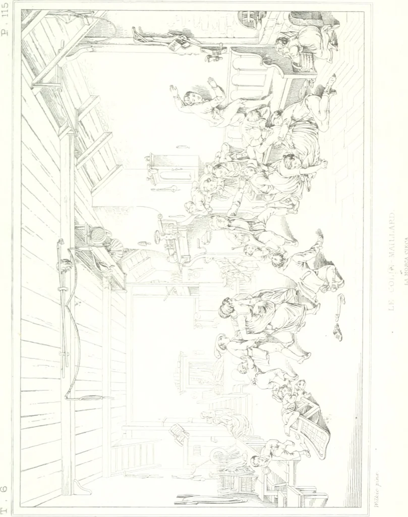 An illustration from Musée de peinture et de sculpture; ou, Recueil des principaux tableaux, statues et bas-reliefs des collections publiques et particulières de l'Europe. Dessiné et gravé à l'eau-forte par Réveil, avec des notices descriptives, critiques et historiques par Louis et Réné Ménard, 1872, leaf 336