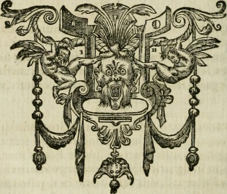 An illustration from Musei, siue Bibliothecae tam priuatae quàm publicae extructio, instructio, cura, vsus libri IV : accessit accurata descriptio Regiae bibliothecae S. Laurentii Escurialis : insuper Paraenesis allegorica ad amorem literarum : opus multiplici eruditione sacra simul et humana refertum, praeceptis moralibus et literariis, architecturae et picturae subiectionibus, inscriptionibus et emblematis, antiquitatis philologicae monumentis, atque oratoriis schematis utiliter et amoene tessellatum, 1635, leaf 543