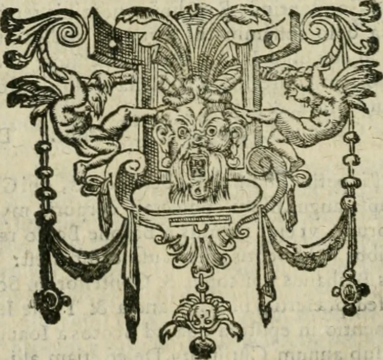 An illustration from Musei, siue Bibliothecae tam priuatae quàm publicae extructio, instructio, cura, vsus libri IV : accessit accurata descriptio Regiae bibliothecae S. Laurentii Escurialis : insuper Paraenesis allegorica ad amorem literarum : opus multiplici eruditione sacra simul et humana refertum, praeceptis moralibus et literariis, architecturae et picturae subiectionibus, inscriptionibus et emblematis, antiquitatis philologicae monumentis, atque oratoriis schematis utiliter et amoene tessellatum, 1635, leaf 827