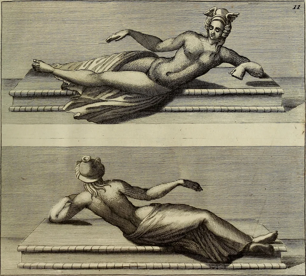 An illustration from Museum Cortonense : in quo vetera monumenta complectuntur anaglypha, thoreumata, gemmae inscalptae insculptaeque quae in Academia etrusca ceterisque nobilium virorum domibus adservantur, in plurimus tabulis aereis distributum, 1750, leaf 168