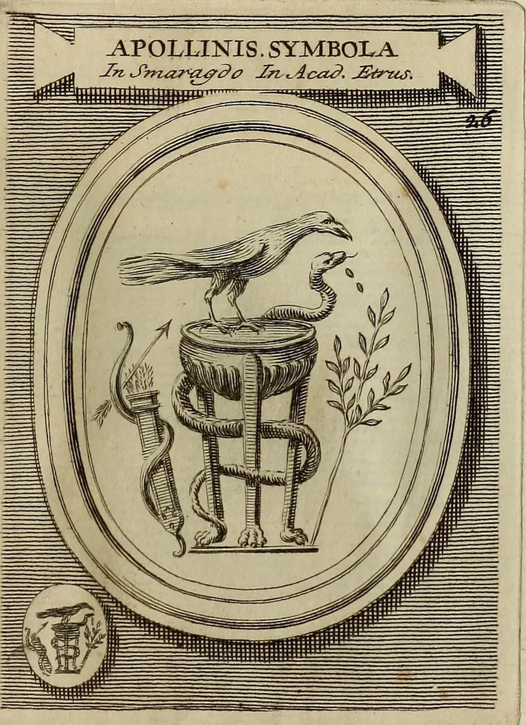 An illustration from Museum Cortonense : in quo vetera monumenta complectuntur anaglypha, thoreumata, gemmae inscalptae insculptaeque quae in Academia etrusca ceterisque nobilium virorum domibus adservantur, in plurimus tabulis aereis distributum, 1750, leaf 198