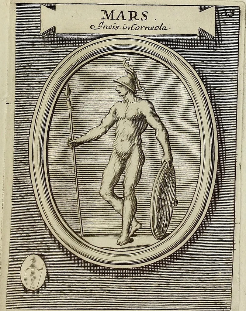 An illustration from Museum Cortonense : in quo vetera monumenta complectuntur anaglypha, thoreumata, gemmae inscalptae insculptaeque quae in Academia etrusca ceterisque nobilium virorum domibus adservantur, in plurimus tabulis aereis distributum, 1750, leaf 212