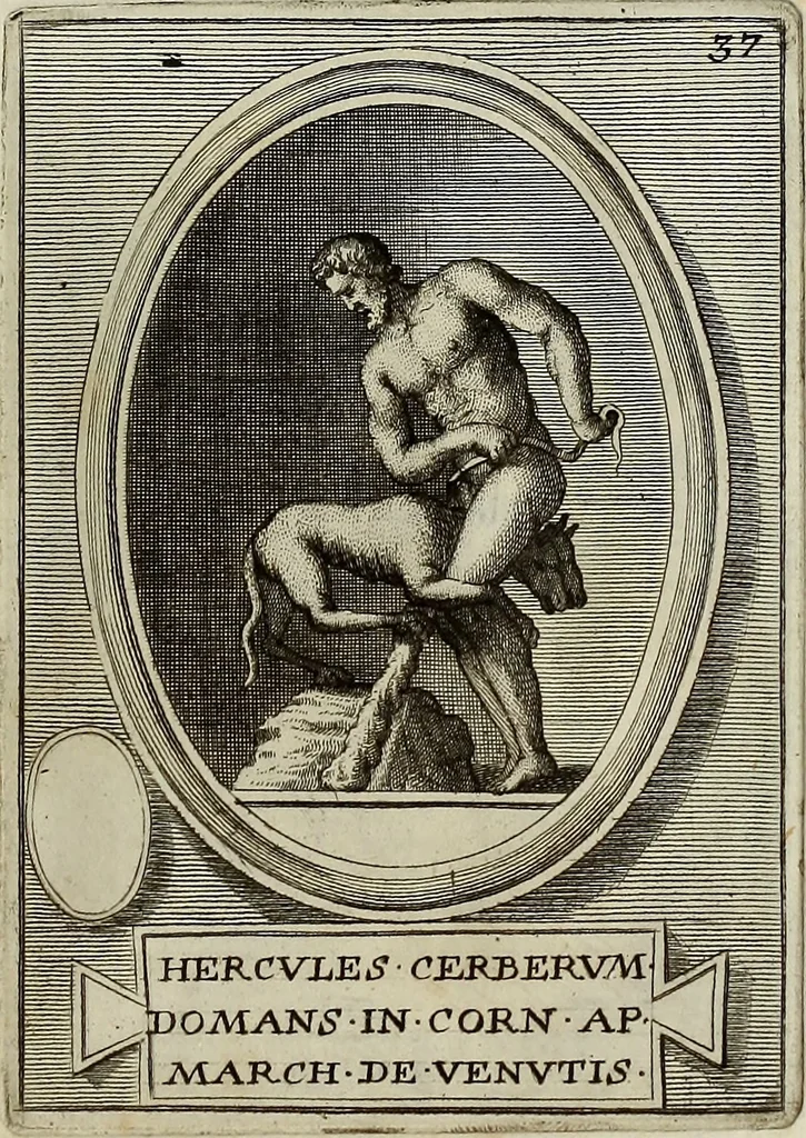 An illustration from Museum Cortonense : in quo vetera monumenta complectuntur anaglypha, thoreumata, gemmae inscalptae insculptaeque quae in Academia etrusca ceterisque nobilium virorum domibus adservantur, in plurimus tabulis aereis distributum, 1750, leaf 220