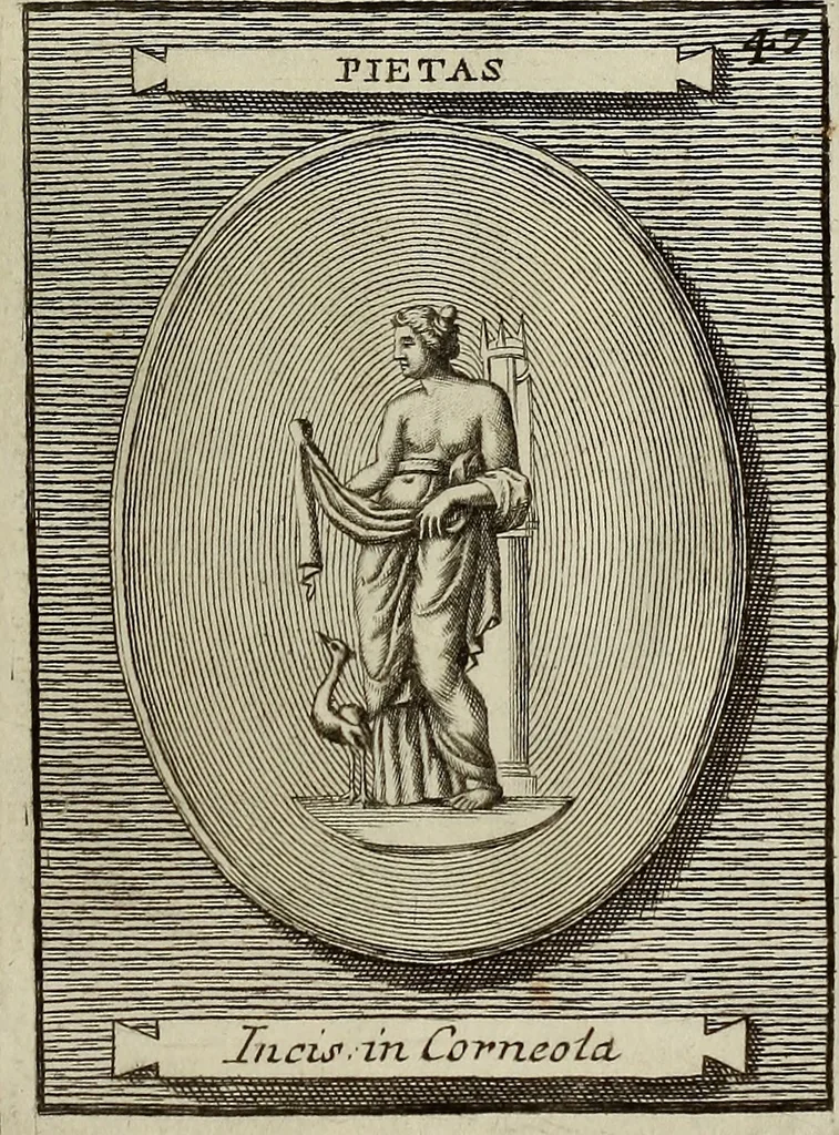 An illustration from Museum Cortonense : in quo vetera monumenta complectuntur anaglypha, thoreumata, gemmae inscalptae insculptaeque quae in Academia etrusca ceterisque nobilium virorum domibus adservantur, in plurimus tabulis aereis distributum, 1750, leaf 240