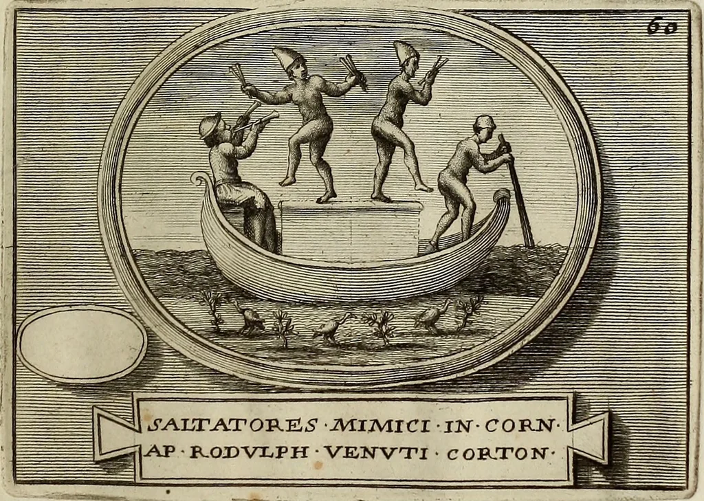 An illustration from Museum Cortonense : in quo vetera monumenta complectuntur anaglypha, thoreumata, gemmae inscalptae insculptaeque quae in Academia etrusca ceterisque nobilium virorum domibus adservantur, in plurimus tabulis aereis distributum, 1750, leaf 266