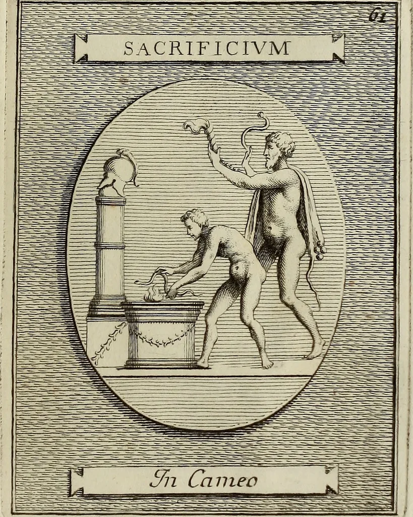 An illustration from Museum Cortonense : in quo vetera monumenta complectuntur anaglypha, thoreumata, gemmae inscalptae insculptaeque quae in Academia etrusca ceterisque nobilium virorum domibus adservantur, in plurimus tabulis aereis distributum, 1750, leaf 268