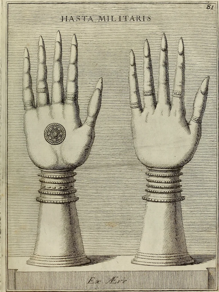An illustration from Museum Cortonense : in quo vetera monumenta complectuntur anaglypha, thoreumata, gemmae inscalptae insculptaeque quae in Academia etrusca ceterisque nobilium virorum domibus adservantur, in plurimus tabulis aereis distributum, 1750, leaf 308