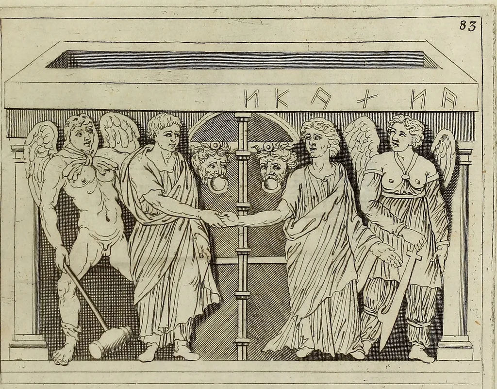 An illustration from Museum Cortonense : in quo vetera monumenta complectuntur anaglypha, thoreumata, gemmae inscalptae insculptaeque quae in Academia etrusca ceterisque nobilium virorum domibus adservantur, in plurimus tabulis aereis distributum, 1750, leaf 314
