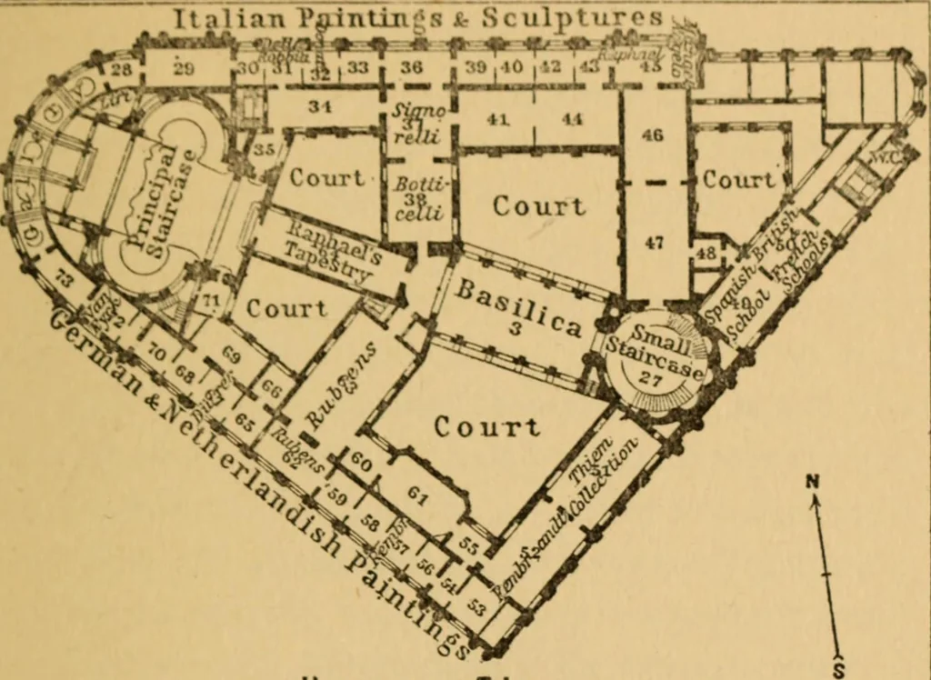 An illustration from The museum, a manual of the housing and care of art collections, by Margaret Talbot Jackson., 1917, leaf 34