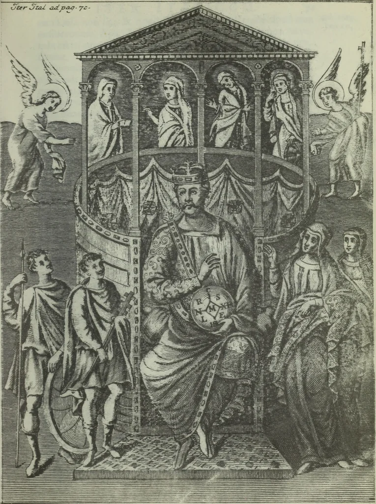 An illustration from Museum italicum, sev Collectio veterum scriptorum ex bibliothecis italicis, eruta a Johanne Mabillon, & Michaele Germain, 1687, leaf 100