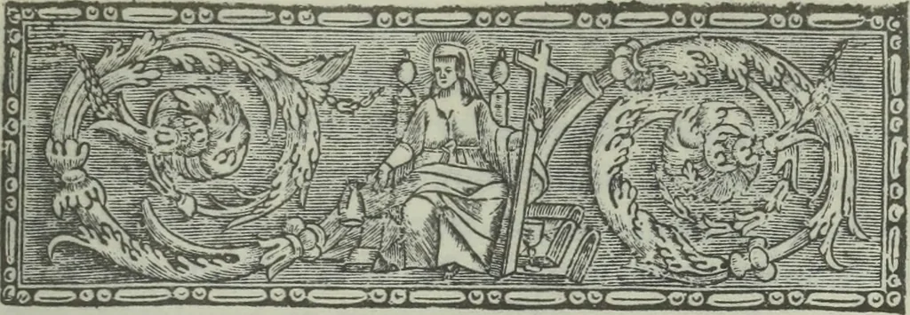 An illustration from Museum italicum, sev Collectio veterum scriptorum ex bibliothecis italicis, eruta a Johanne Mabillon, & Michaele Germain, 1687, leaf 14