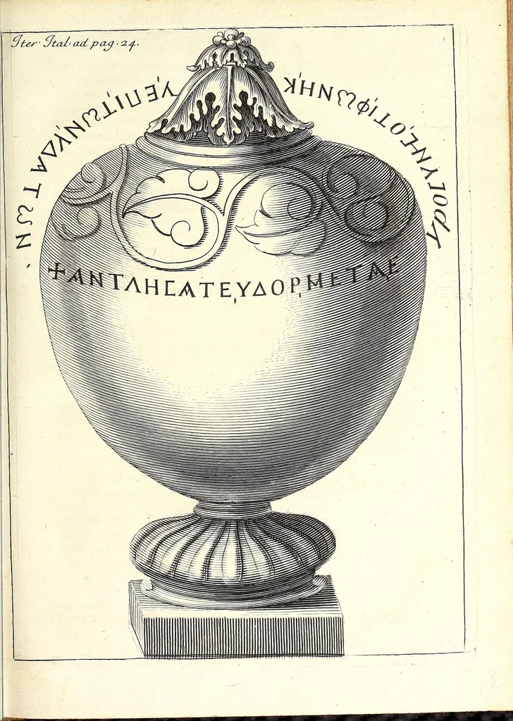 An illustration from Museum italicum, seu, Collectio veterum scriptorum ex bibliothecis italicis, 1687, leaf 49