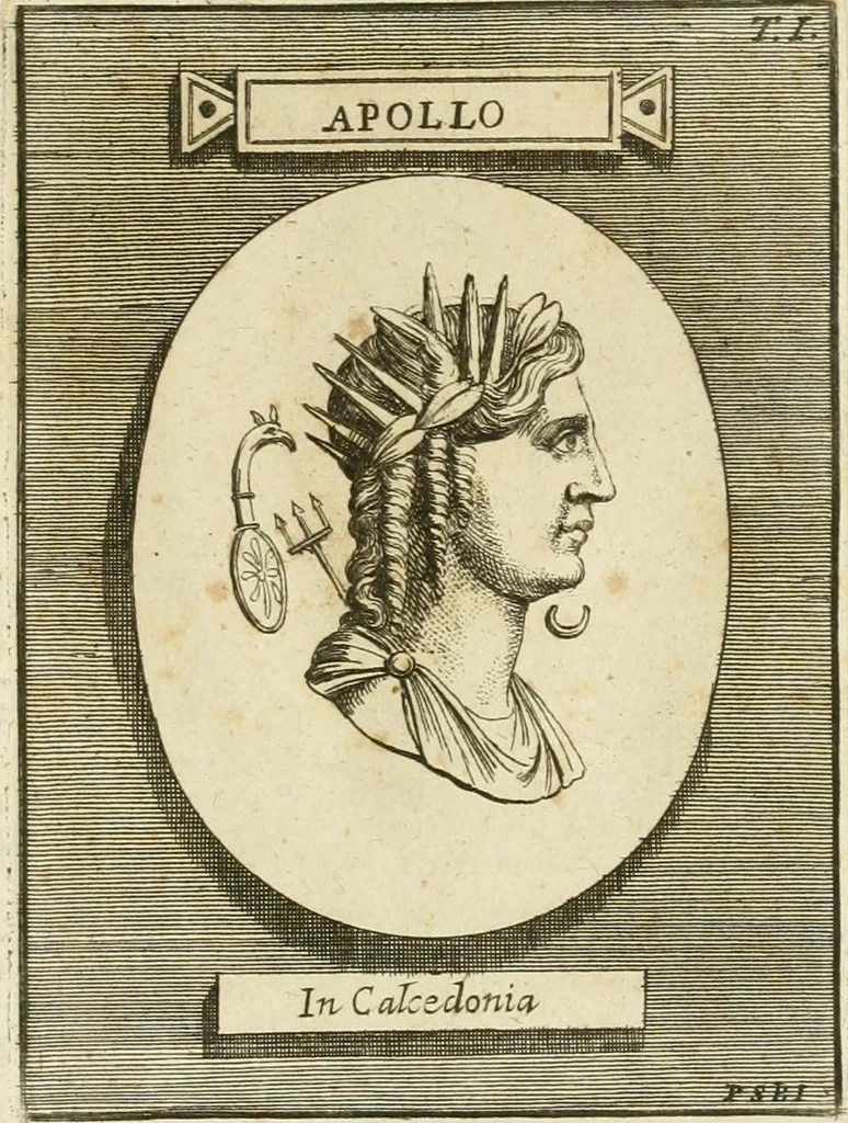 An illustration from Museum Odescalchum, sive, Thesaurus antiquarum gemmarum : cum imaginibus in iisdem insculptis, et iisdem exsculptis, quæ a serenissima Christina svecorum regina collectæ in Museo Odescalcho adservantur, et a Petro Sancte Bartolo quondam incisæ, nunc primum in lucem proferuntur .., 1751, leaf 116