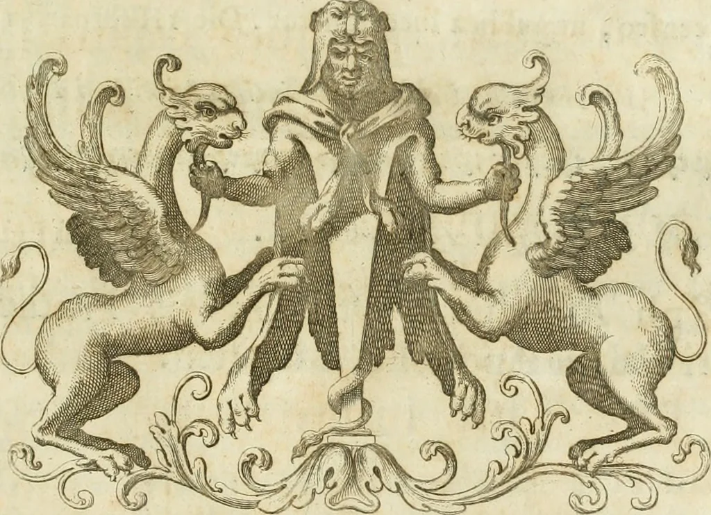 An illustration from Museum Odescalchum, sive, Thesaurus antiquarum gemmarum : cum imaginibus in iisdem insculptis, et iisdem exsculptis, quæ a serenissima Christina svecorum regina collectæ in Museo Odescalcho adservantur, et a Petro Sancte Bartolo quondam incisæ, nunc primum in lucem proferuntur .., 1751, leaf 12