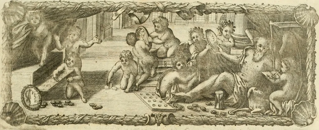 An illustration from Museum Odescalchum, sive, Thesaurus antiquarum gemmarum : cum imaginibus in iisdem insculptis, et iisdem exsculptis, quæ a serenissima Christina svecorum regina collectæ in Museo Odescalcho adservantur, et a Petro Sancte Bartolo quondam incisæ, nunc primum in lucem proferuntur .., 1751, leaf 14