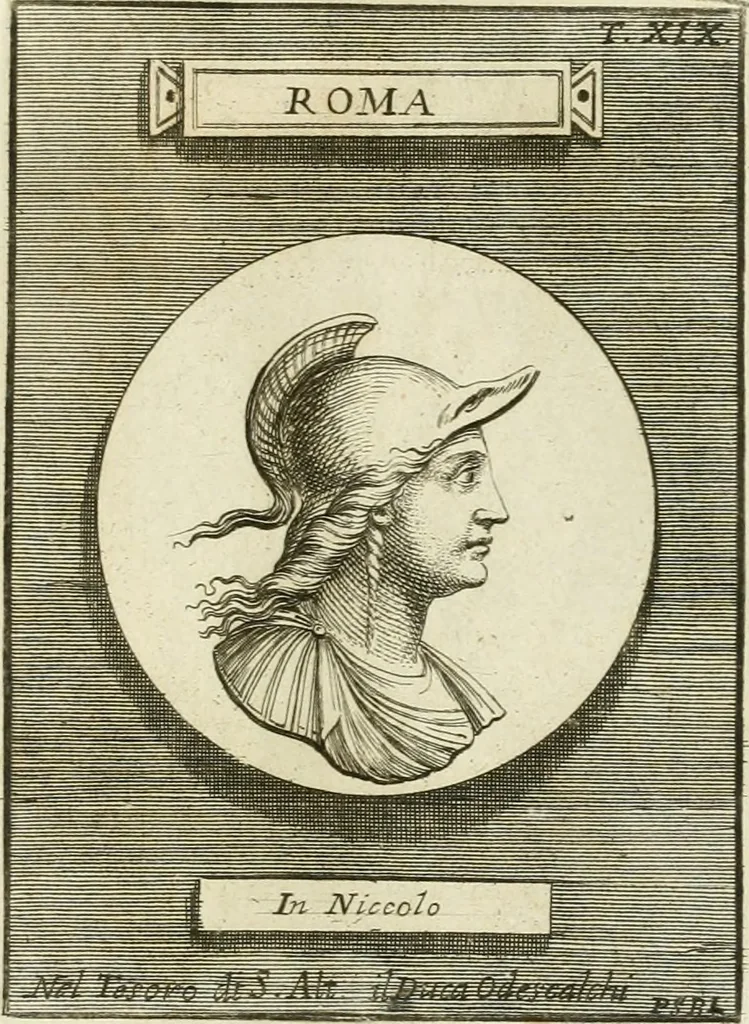 An illustration from Museum Odescalchum, sive, Thesaurus antiquarum gemmarum : cum imaginibus in iisdem insculptis, et iisdem exsculptis, quæ a serenissima Christina svecorum regina collectæ in Museo Odescalcho adservantur, et a Petro Sancte Bartolo quondam incisæ, nunc primum in lucem proferuntur .., 1751, leaf 152